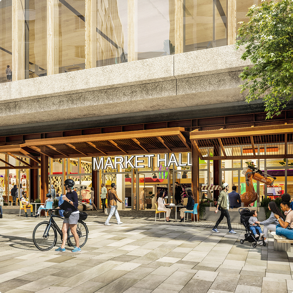 Outside the Market hall