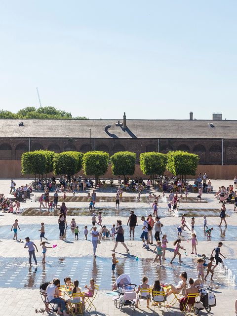 Granary Square fountains