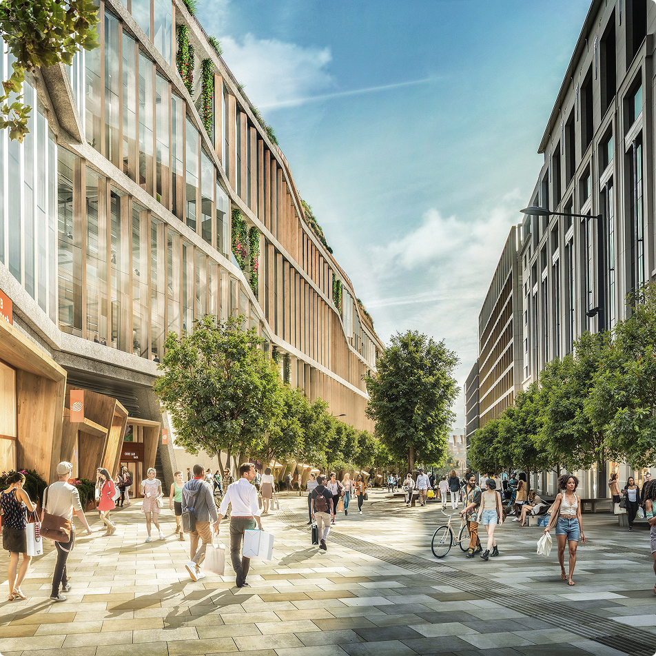 Shopping area outside Google HQ